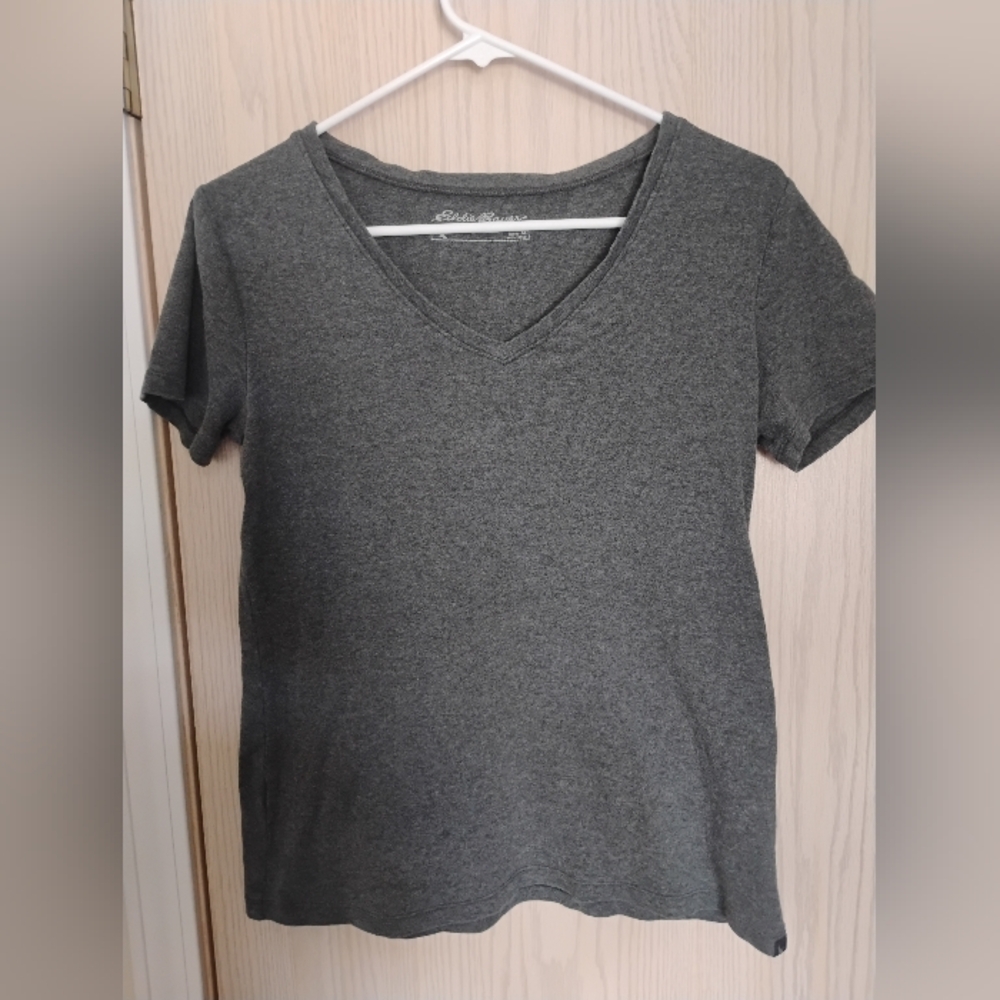 Eddie Bauer Charcoal V-Neck Tee